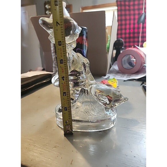 Vintage Clear Pressed Glass Kneeling Boy Figurine Praying Child Mid Century - Picture 10 of 11